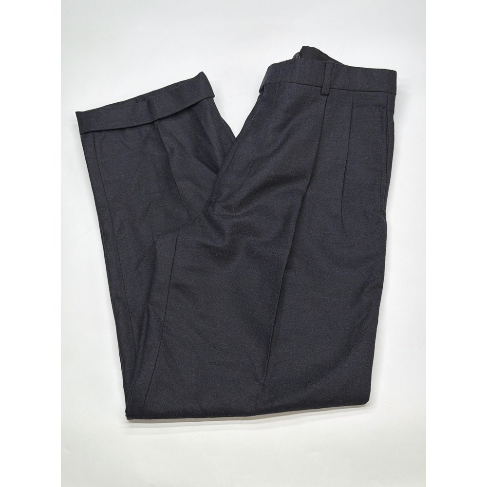 Executive Collection Windsor Men's Wool Cashmere Pleated Dress Pants 34 REG Blue